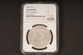 1891 $1. AU Details. REV Cleaned. Graded by NGC