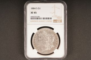 1884 S $1 XF 45 Graded by NGC, in holder