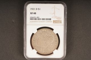 1921 D $1 XF 40 Graded by NGC, in holder