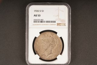 1926 S $1 AU 53 Graded by NGC, in holder