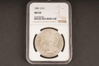 1881 S 41 Ms 64 Graded by NGC, in holder