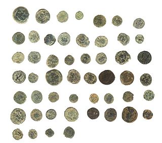 Group of Fifty Roman Coins, 41-395 A.D. (50 Pcs.)