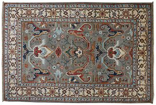 Uzbek Shirvan Perepedil Carpet, 4 x 5' 9.