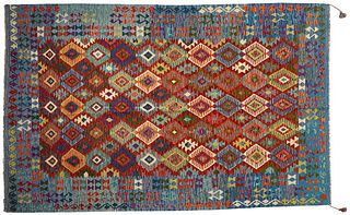 Turkish Kilim Carpet, 6' 7 x 9' 10.