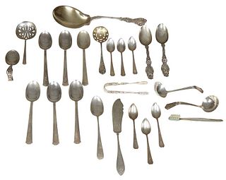 Group of Twenty-Four Pieces of Silver Flatware, consisting of six teaspoons and a slotted soon by International, in the "Pantheon" pattern, 1920; a Go