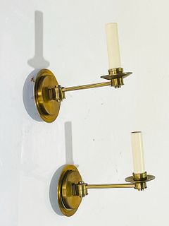 Pair of CROMER Swing Arm Brass Sconces by Vaughan Designs