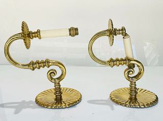 Pair of Solid Brass Wall Sconces