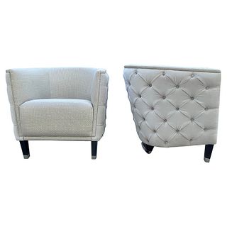 Pair of Lounge Chairs With Tufted Backs by Luxury Living