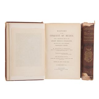 Prescott, William H. History of the Conquest of Mexico. Philadelphia: J. B. Lippincott and Co., 1875. Piezas: 2.