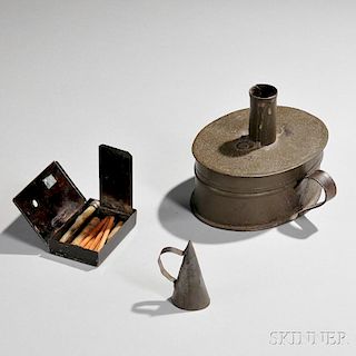 Tin Tinderbox and Candle Holder