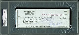 Jerry Garcia Grateful Dead Signed 1985 check Auto Graded Mint 9! PSA Slabbed
