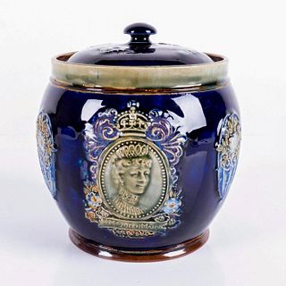 Royal Commemorative King George V Stoneware Biscuit Jar