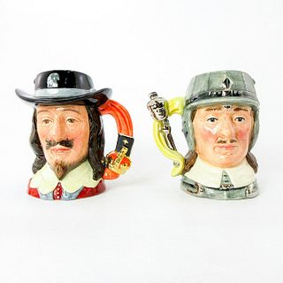 King Charles I and Oliver Cromwell Pair D6985 & D6986 - Small - Royal Doulton Character Jug