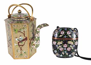 Two Chinese CloisonnÃ© Articles