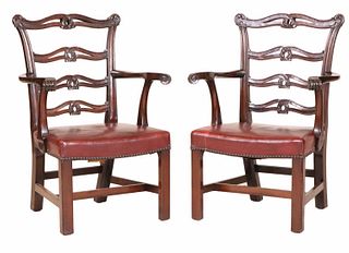 Pair of George III Style Mahogany Child's Chairs