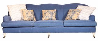 Ralph Lauren Blue-Upholstered Sofa