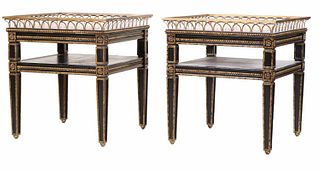 Pair of French Empire Style Side Tables