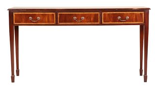 George III Style Inlaid Mahogany Console Table
