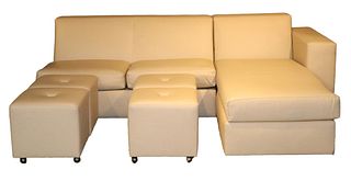 Modern Six Piece Leather Sectional