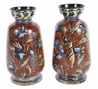 Pair of Doulton Lambeth Faience Vases