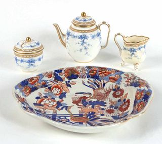 Three-Piece Worcester Jeweled Tea Set