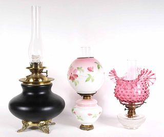 Three Oil Table Lamps