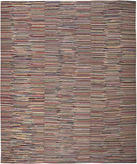 Early American Hooked Rug 11 ft 7 in x 9 ft 6 in (3.53 m x 2.9 m)