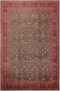 Large Antique Persian Tabriz Rug 18 ft 4 in x 12 ft (5.59 m x 3.66 m)
