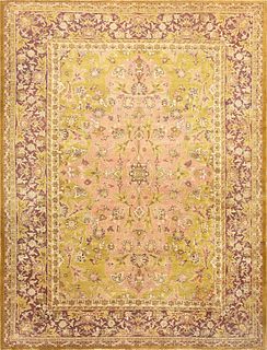 Polonaise Design Late 19th Century Antique Indian Agra Rug 12 ft x 9 ft (3.66 m x 2.74 m)