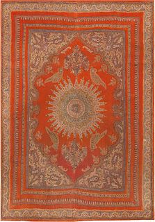 19th Century Antique Persian Isfahan Shawl 5 ft 7 in x 3 ft 10 in (1.7 m x 1.17 m)