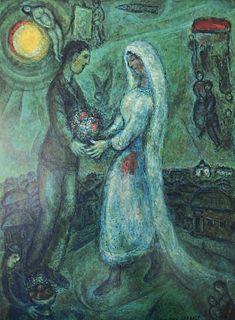 Marc Chagall - Finances Sur Fond Vert
