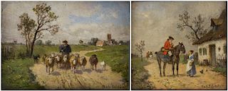 A PAIR OF PAINTINGS BY ROBERT SCHLEICH (GERMAN 1845-1934)