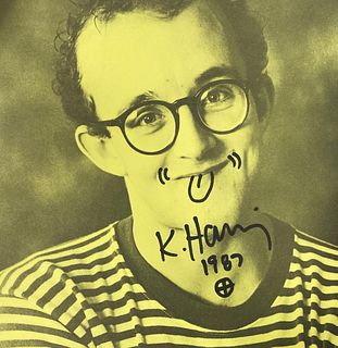 Keith Haring - Original Drawing on Offset Lithograph
