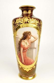 19th C. Royal Vienna Vase Signed Wagner