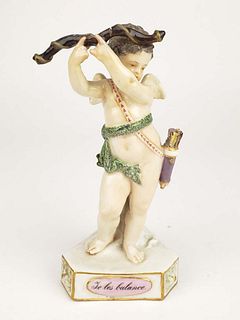 19th C. Meissen Porcelain figure of Archer "Te Les Balance"