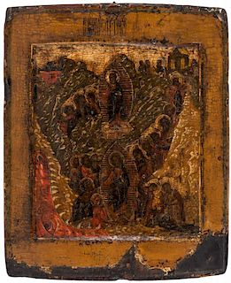 A RUSSIAN ICON OF THE DESCENT INTO HELL AND THE RESURRECTION OF CHRIST, 17TH CENTURY
