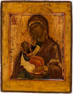 A RUSSIAN ICON OF THE MOTHER OF GOD TO SOOTHE MY SORROWS, LATE 17TH-EARLY 18TH CENTURY