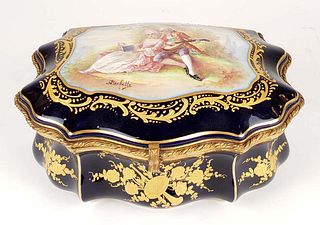 Large 19th C. Sevres Porcelain Jewelry Box