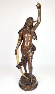 19th C. Large Levasseur "Etoile Du Berger" Bronze Sculpture