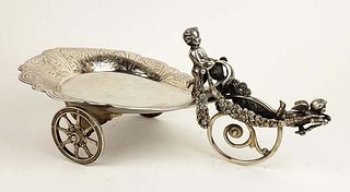 19th C. German Silverplated Figural Carriage Tray