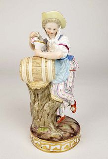 19th C. Meissen Porcelain Figure of Woman