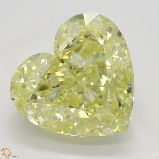 5.02 ct, Natural Fancy Yellow Even Color, VS2, Heart cut Diamond (GIA Graded), Appraised Value: $361,900 