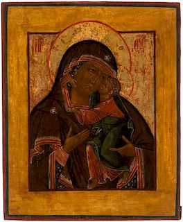 A RUSSIAN ICON OF OUR LADY OF TOLGA, 18-19TH CENTURY