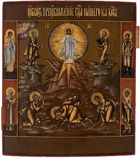 A RUSSIAN ICON OF THE TRANSFIGURATION, 19TH CENTURY