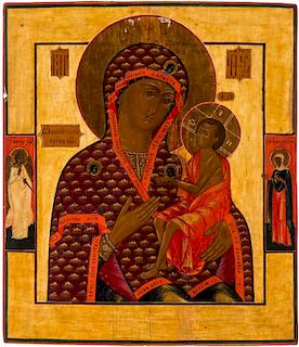 A RUSSIAN ICON OF THE MOTHER OF GOD ARAPET, 19TH CENTURY