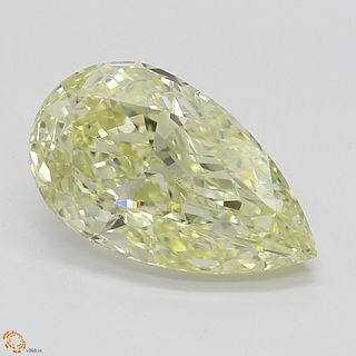 2.02 ct, Natural Fancy Light Yellow Even Color, VS2, Pear cut Diamond (GIA Graded), Appraised Value: $40,300 