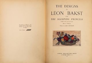 THE DESIGNS OF LEON BAKST FOR THE SLEEPING PRINCESS. RARE EDITION WITH PICASSO LITHOGRAPH, 1923