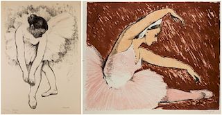 A PAIR OF PRINTS BY ALEXANDER SEMENOVICH SHENDEROV (RUSSIAN 1897-1967) FEATURING BALLET DANCERS