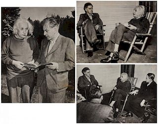 [ALBERT EINSTEIN], THREE PHOTOGRAPHS OF ILYA EHRENBURG WITH EINSTEIN, 1946