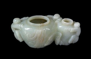 A Celadon Jade Water Dropper Height 1 1/4 inches.